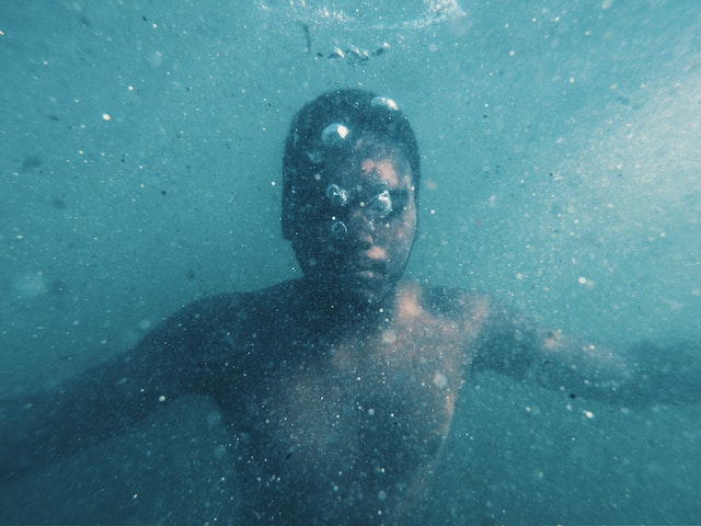 Man in water, Drowning,